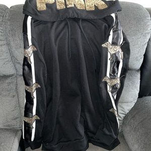 Pink Victoria Secret gold bling hoodie